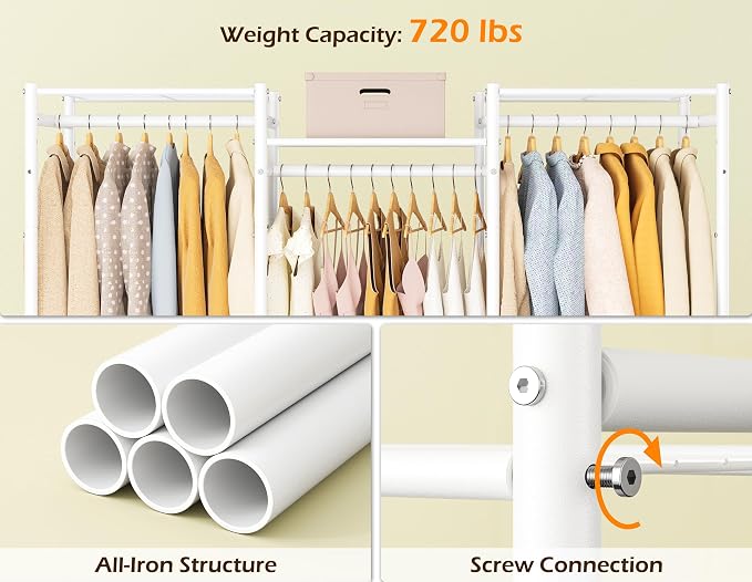 HOMIDEC Wardrobe Closet, 4 Hanging Spaces Portable Clothes Rack - Image 5