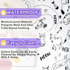 Cute Cat Meow Pet Laundry Basket Foldable Oxford Cloth Hamper 18.9x 16.5 In - Image 8