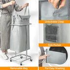 WOWLIVE 100L Rolling Laundry Basket with Wheels, Tall Laundry Hamper - Image 5