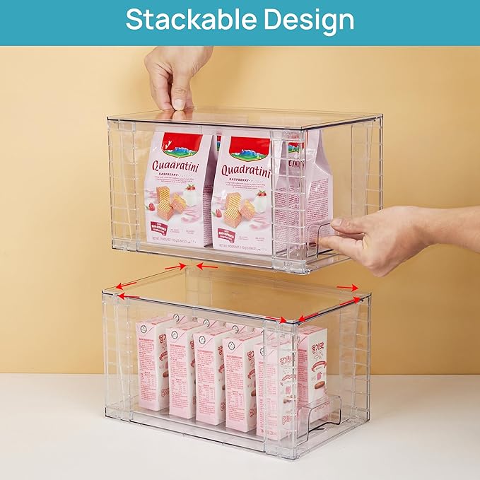 Vtopmart 8 Pack Stackable Clear Pantry Storage Drawers, Large - Image 3