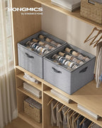 SONGMICS Shoe Organizer for Closet, Fabric Bins, Fits up to 16 Pairs - Image 2