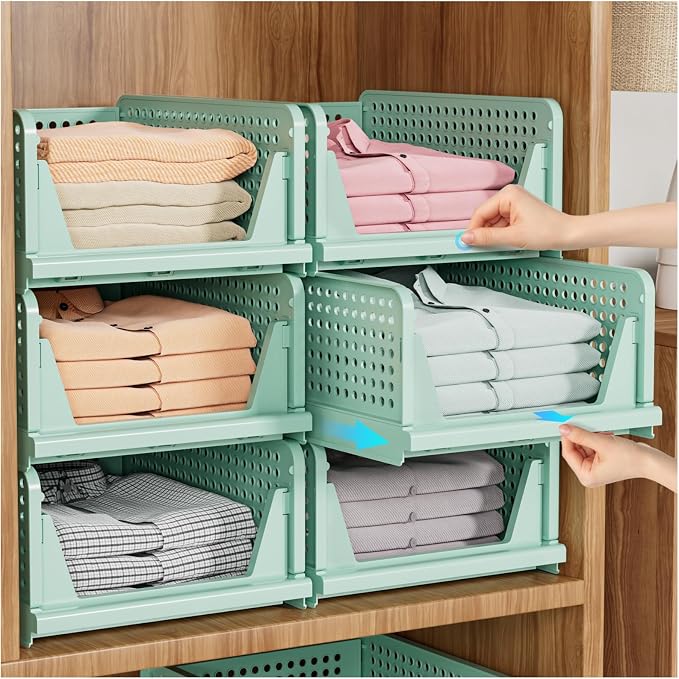 SNSLXH 5 Pack Closet Organizer Basket, Closet Organizers and Storage, Green by SNSLXH