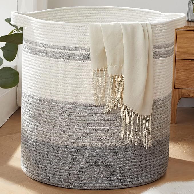 OIAHOMY 120L Laundry Basket Laundry Hamper Nursery Hamper Gradient Gray by MasterofSpaceOptimization