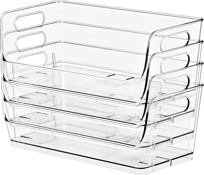 Sorbus Clear Pantry Organizer with Stackable Storage Bins, Open Front - Image 3