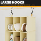 SpaceAid 2 Pack Hanging Closet Organizer and Storage with Dividers, 24 Compartments Hanging Shoe Shelves for Closet, Wardrobe, RV, Garment Rack - Beige - Image 5