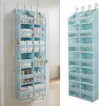 HOMELUX THEORY Over the Door Organizer, 6-Tier XL, 100D Fabric, Baby Blue | Extra wide over the door organizer, 65 lb capacity, 12 side mesh pockets, heavy-duty 100D fabric, bedroom & nursery storage by HomeluxTheory