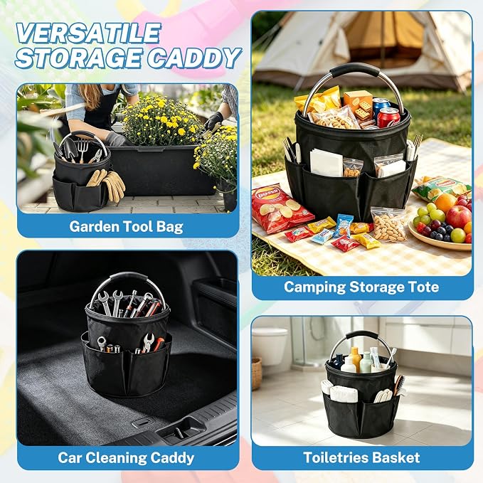 MAOPINER 17L Cleaning Caddy, 6 Pockets Foldabl Storage Tote with Handle - Image 6