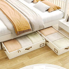Under Bed Storage, Under Bed Storage Containers Bins for Clothes, Large Linen Underbed Closet Organization Bins, 2 Pack Collapsible Underbed Bin Dorm for Clothes, Sweater, Beige - Image 6