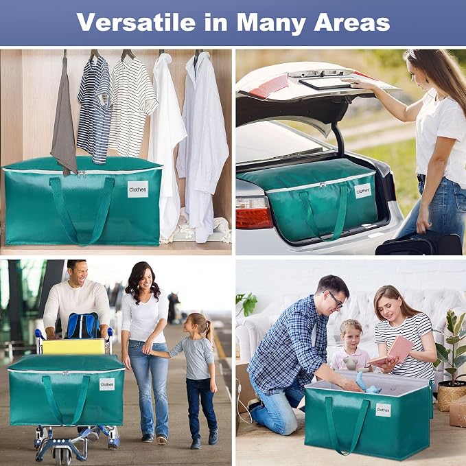 StorageRight Moving Bags, Moving Boxes, 93L 10-Pack Sotrage Totes, Green - Image 7