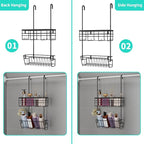 HapiRm Hanging Shower Caddy Organizer - No Drilling Shower Organizer with Inclined Shelf, Rustproof & Waterproof 304 Stainless Steel Bathroom Caddy - Black - Image 3