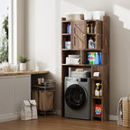 Over the Toilet Storage Cabinet, Freestanding Storage Cabinet Over Toilet, Bathroom Storages Organizer Cabinets with Toilet Paper Holder Stand and Adjustable Shelf, Walnut - Image 4