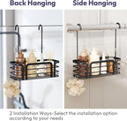 SWTYMIKI Shower Caddy Hanging Organizer - Over the Door Shower Caddy with 6 Hooks, 2 Installation Ways, Stainless Steel Rustproof Bathroom Organizer, Black - Image 3
