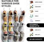 Simple Houseware 24 Pockets Large Clear Over the Door Shoe Organizer, White | 56" x 22.5", 4 Durable Metal Hooks, 5" x 9" Pocket Size, Multipurpose - Image 3