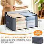 Fab totes 35L Closet Organizers, Foldable Under Bed Storage Containers | Storage Bags with Zippers,Window and Handles for Organizing Bedroom, Closet, Clothing,Organization with Handle - Image 2