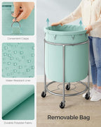 SONGMICS Laundry Basket, Rolling Steel Frame with 2 Locking Wheels, 190 L - Image 5