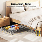Under Bed Shoe Storage Organizer,1 Pack Shoe Storage with Wheels for Shoe Organizer for Closet Drawer Space Saving for Bedroom - Image 2