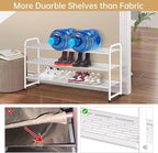 KEETDY 3-Tier Long Shoe Rack for Closet Metal Shoe Organizer for Entryway, Wide Stackable Shoe Storage Shelf with Sturdy Wire Grid for Closet Floor, Bedroom, White - Image 3