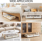 Yecaye Under Bed Storage with Wheels 2 Pack, 70L Larger Capacity Under Bed Storage Containers, Underbed Shoe Storage Organizer, Rolling Under Bed Metal Drawers for Clothes, Blankets(35.5 x 17 x 6.7in) - Image 6