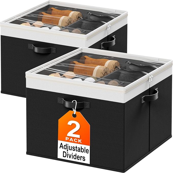 StoreHappily Shoe Organizer for Closet - 2 Packs Hold up to 32 Pairs, Black by StoreHappily