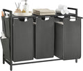 VASAGLE Laundry Hamper with Shelf, 3 Pull-Out Bags, 3 x 10.6 Gallons (40 L) by Unknown