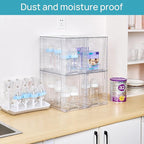 Vtopmart 4 Pack Clear Stackable Storage Drawers,9.7" High Plastic Organizers Bins for Skincare, Bathroom Supplies,Ideal for Cabinet,Undersink,Vanity,Kitchen,Pantry Organization - Image 2