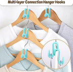Mlici 60 Pack Space Saving Hanger Connector Hooks for Closet, Sky Blue - Image 3