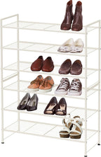 Simple Houseware 3-Tier Stackable Wired Grid Shoe Rack, White - Image 3