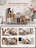 Booklov Rotating Makeup Organizer for Vanity Countertop, Clear - Image 7