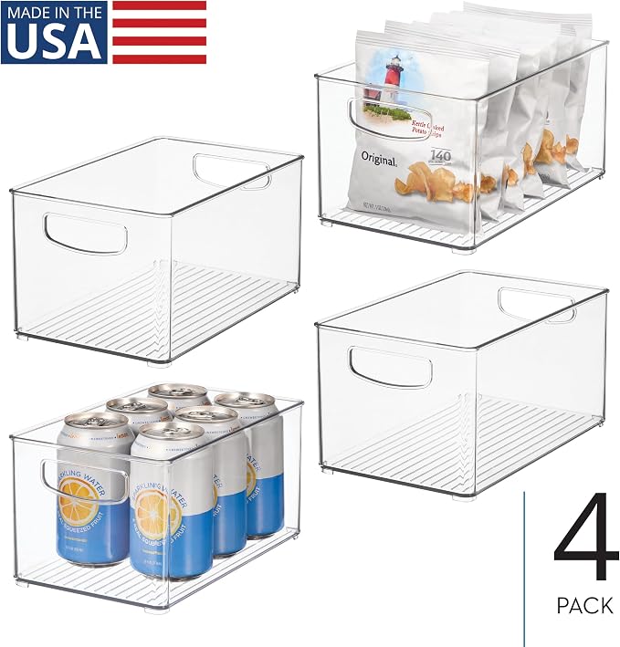 iDesign Stackable Clear Plastic Bin, 4-Pack - Image 2