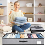 2 Pack Large Under Bed Storage Containers, Ultra-thick Fabric Underbed Bins - Image 2