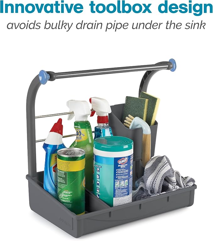 Polder Under Sink Storage Caddy, Kitchen and Bathroom Organization and Storage with Tray, Easy-to-Assemble, 16.75" x 10.5" x 16.5" - Image 8