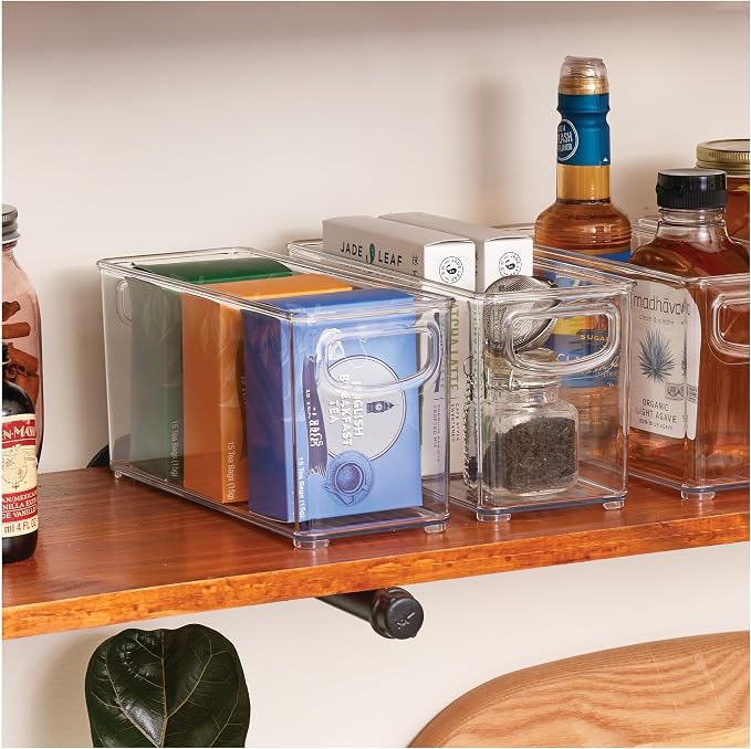 iDesign Plastic Stackable Pantry Bin, Set of 2, Clear - Image 3