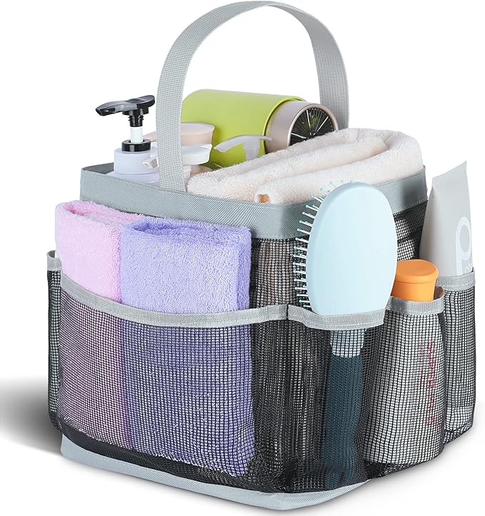EUDELE Mesh Shower Caddy Portable for College Dorm Room Essentials, Shower Caddy Dorm with 9-Pocket Large Capacity for Beach, Swimming, Gym, Camping, Travel essentials by EUDELE