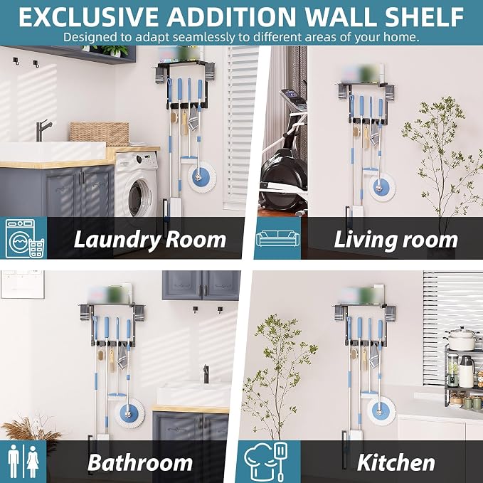 Wall Mount Broom Mop Holder - Image 7
