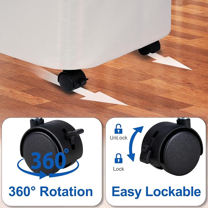 Slim Laundry Hamper with Wheels,18 Gal (70L) Rolling Laundry Basket with lid and wheels Clothes Hamper Foldable Tall Dirty Clothes Basket Sturdy Collapsible Clothes Hamper for Dorm,Laundry Room - Image 4