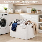 Large Laundry Basket/Hamper, 22"x17"x12", White - Image 6