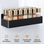 Mystozer Magnetic Spice Rack for Refrigerator, Kitchen Organizer and Storage Shelf, Black (4 Pack)… - Image 2
