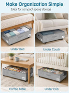 10-in 75L Low Profile Under Bed Storage with Wheels, 2 Pack, Gray | 5 Rotating Wheels, Large Clear lid, Rigid Sides & Bottom, Low Space Storage, Under Bed, Couch, Crib, Dorm Organization - Image 8