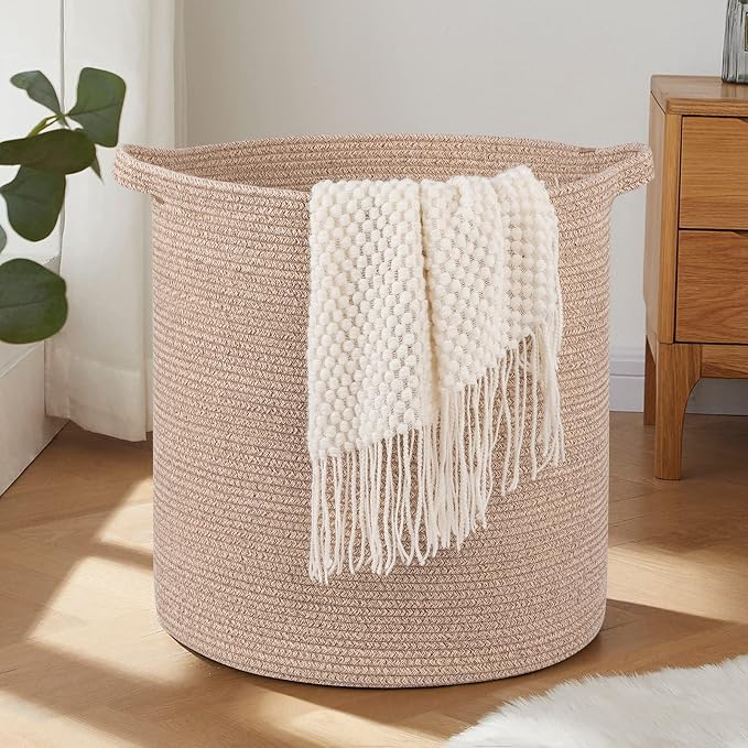 OIAHOMY 80L Laundry Basket Laundry Hamper Nursery Hamper Brown by MasterofSpaceOptimization