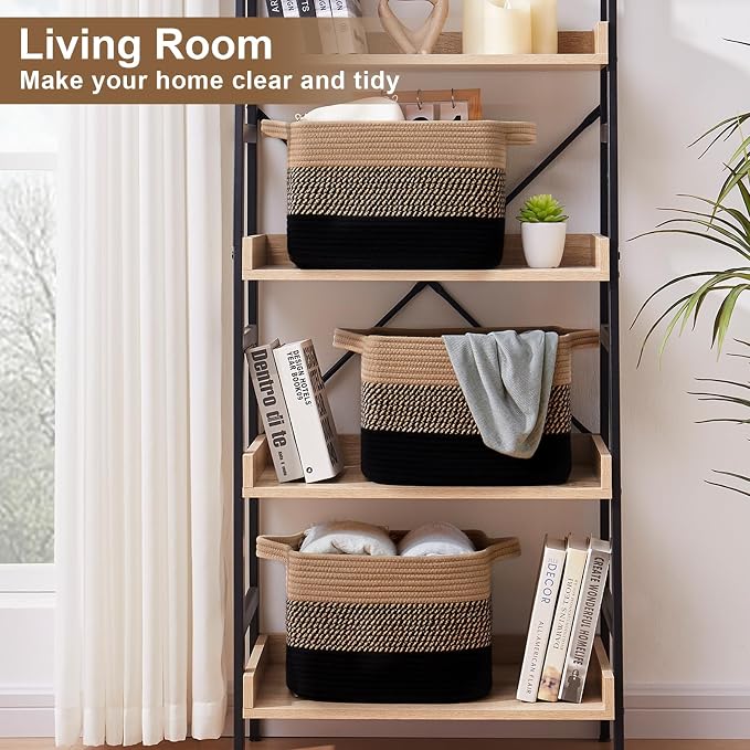 OIASKET Storage Basket for Organizing 3 Pack, Woven Baskets for Storage - Image 4