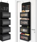 Giraffe Creation Black Over Door Organizer with 4 Large Clear Pockets, Hanging Door Storage for Closet, Bathroom, Bedroom, Dorm, Nursery, Toys, Toiletries, Cosmetics by Giraffe+Creation