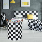 MAIZMZ Checkered Flag Canvas Storage Basket 63L Waterproof Laundry Hamper with Handles, Collapsible Racing Themed Organizer Bin for Boys Bedroom, Toys, Clothes, Gift Giving - Image 2