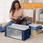 Fab totes 35L Closet Organizers, Foldable Under Bed Storage Containers | Storage Bags with Zippers,Window and Handles for Organizing Bedroom, Closet, Clothing,Organization with Handle - Image 3