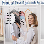 Clothes Hangers Space Saving, Newly Upgraded Detachable Shirt Hangers, 6-Tier Foldable Coat Hanger with 360° Swivel Hook for Closet Organizers and Storage Shirt,Sweater,Suit - 4 Pack, Patent Pending - Image 4