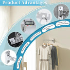 Alise Clothes Drying Racks Wall Mounted Coat Hangers,Polished Chrome,2 Pcs - Image 5