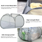 Collapsible Laundry Basket 90L, Mesh Pop-up Hamper, Gray 2PCS - Image 3