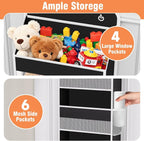 Over The Door Organizer Storage Large Capacity Hanging Bedroom Storage | 4 Shelves, 40 LB Capacity, Foldable Mesh Design, Clear Window, Sturdy, Large Storage Organizer for Nursery, Pantry & Closet - Image 4