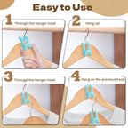 Mlici 60 Pack Space Saving Hanger Connector Hooks for Closet, Sky Blue - Image 7