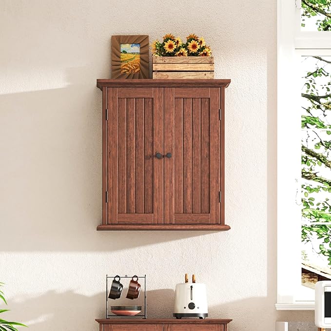 ChooChoo Bathroom Wall Cabinet with 2 Doors, Over The Toilet, Farmhouse - Image 2