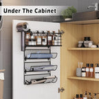 Wall-Mounted Hair Dryer Holder Styling Tool Organizer 4-Shelf Storage Wire Basket with Hook Heat Safe Rack for Hair-Straighteners,Curling Wands,Flat Iron,Perfume,Cabinet Door Bathroom Kitchen - Image 2